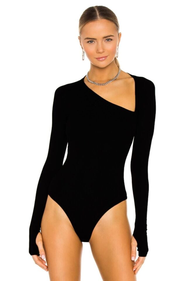 Kadın Siyah Uzun Kollu Body
