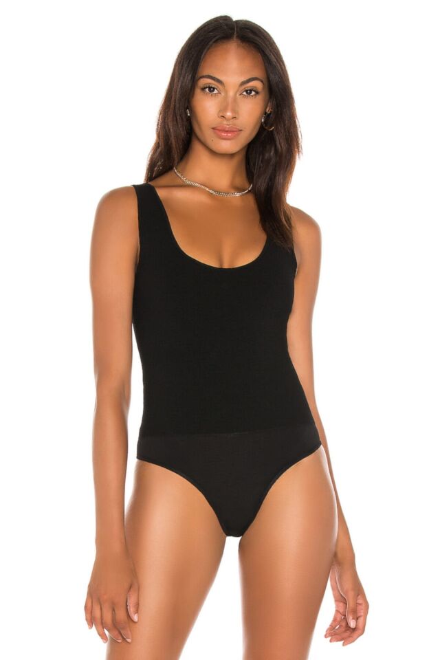 Kadın Siyah Ipek Jarse Bodysuit