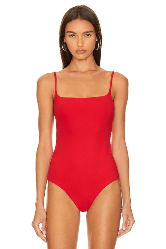 Kadın Kırmızı Askılı Bodysuit